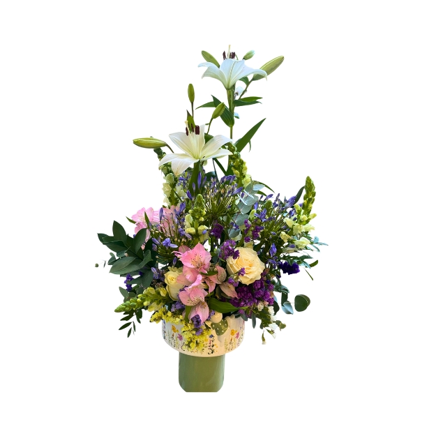 Cesta de flores nacimiento